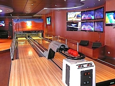 MSC Divina offers two mini bowling alleys for sportsters