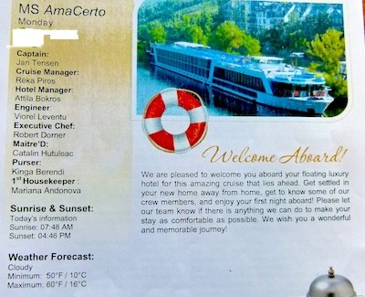 AmaCerto cruise newsletter has valuable uses