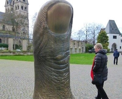 Shore Excursion: Discovering naughty spitting boy, gigantic thumb, much more on Koblenz walking tour