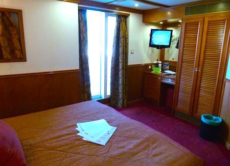 M/V Athena has large comfy cabin with a much-appreciated balcony