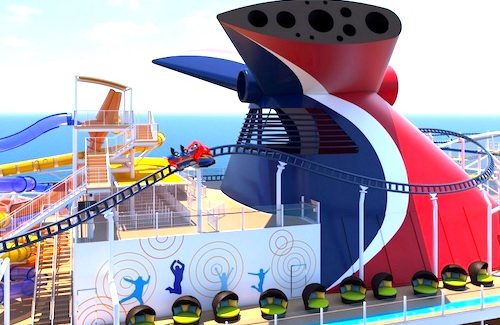 Carnival unveils first roller coaster at sea
