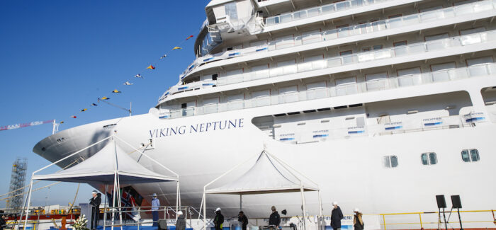 Viking Marks Float Out of Newest Ocean Ship Neptune