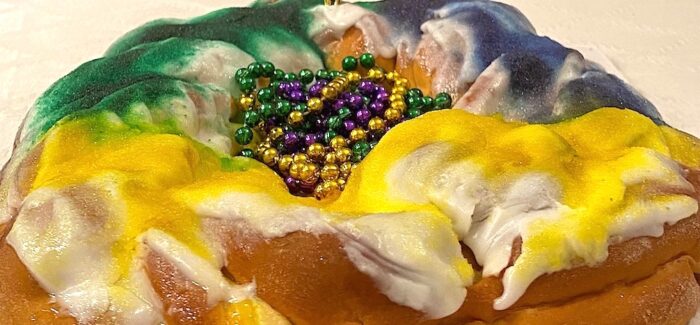 Celebrating Mardi Gras with a traditional king cake