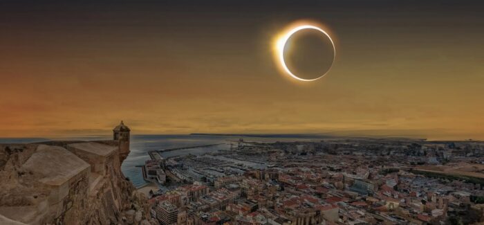 Cruise Ships Positioned Off Spain Such as Holland America’s Oosterdam Will Likely Capture Rare ‘Sunset Eclipse’ View This Summer